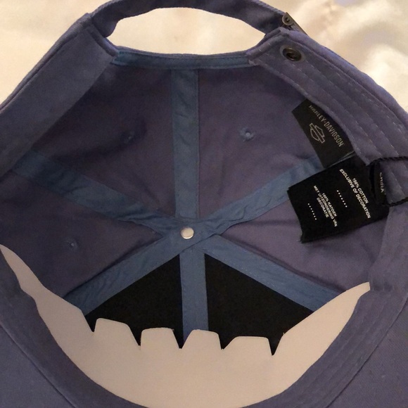 Harley Davidson Women’s Woven Club Crew Adjustable Baseball Cap Blue OS NWT - Picture 13 of 16
